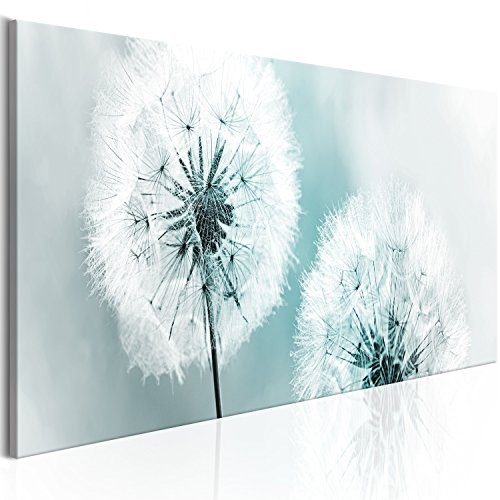 murando - Bilder Pusteblume 150x50 cm Vlies Leinwandbild 1 TLG Kunstdruck modern Wandbilder XXL Wanddekoration Design Wand Bild - Blumen Natur grau blau Pusteblumen b-B-0223-b-d