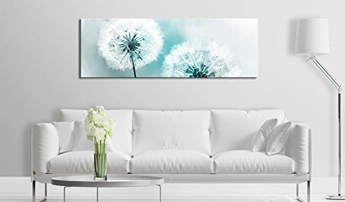 murando - Bilder Pusteblume 150x50 cm Vlies Leinwandbild 1 TLG Kunstdruck modern Wandbilder XXL Wanddekoration Design Wand Bild - Blumen Natur grau blau Pusteblumen b-B-0223-b-d