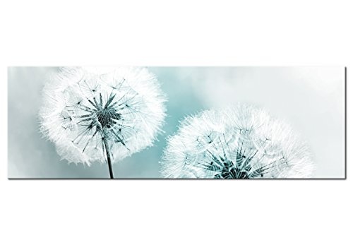 murando - Bilder Pusteblume 150x50 cm Vlies Leinwandbild 1 TLG Kunstdruck modern Wandbilder XXL Wanddekoration Design Wand Bild - Blumen Natur grau blau Pusteblumen b-B-0223-b-d