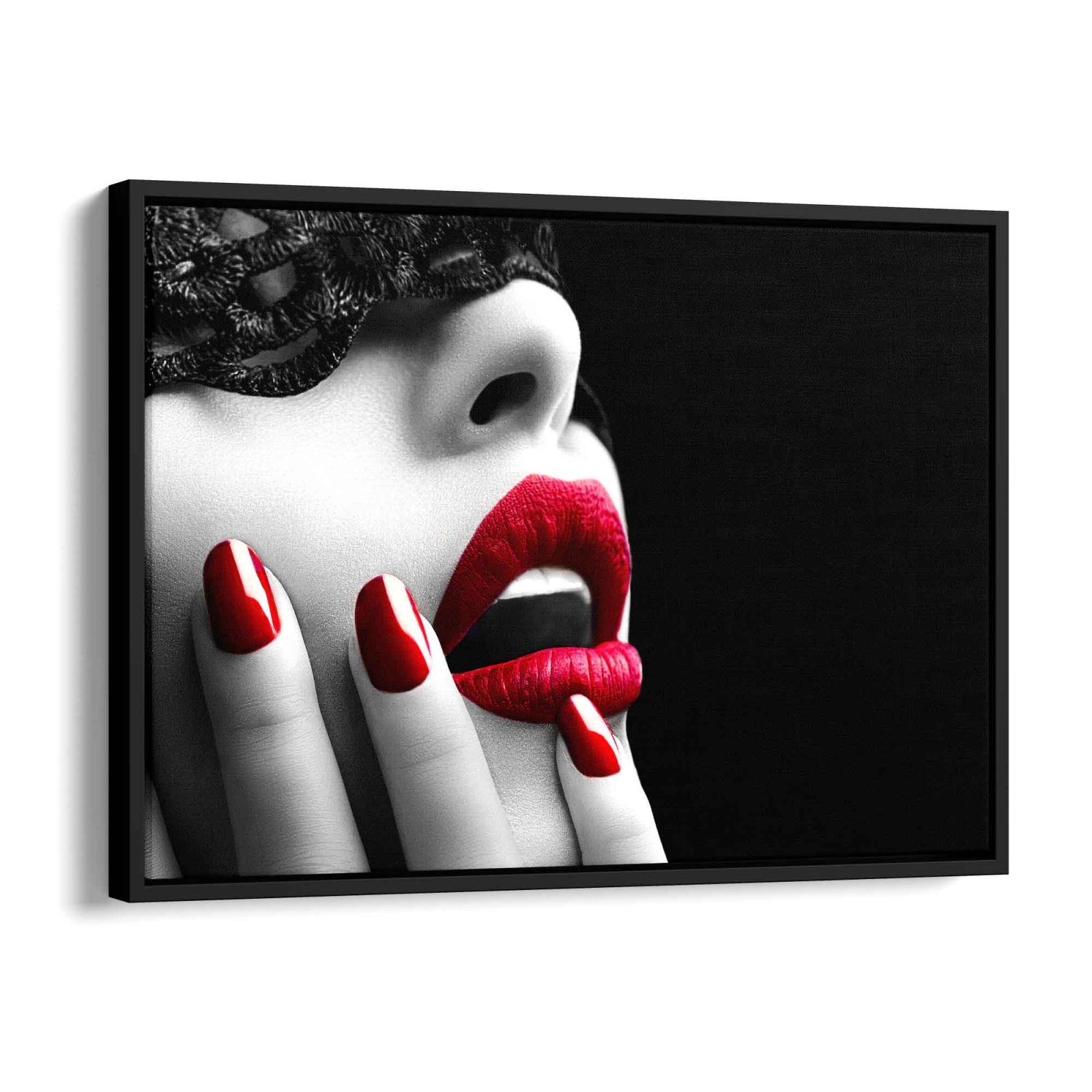 Red lips and nails Leinwandbild 80x60cm - ArtMind