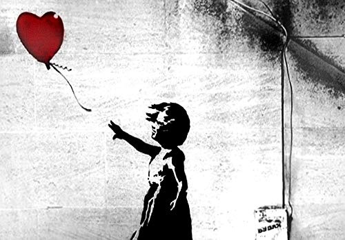 murando - Bilder Banksy Girl with red Balloon 60x40 cm Vlies Leinwandbild 1 TLG Kunstdruck modern Wandbilder XXL Wanddekoration Design Wand Bild - There is Always Hope 020115-26