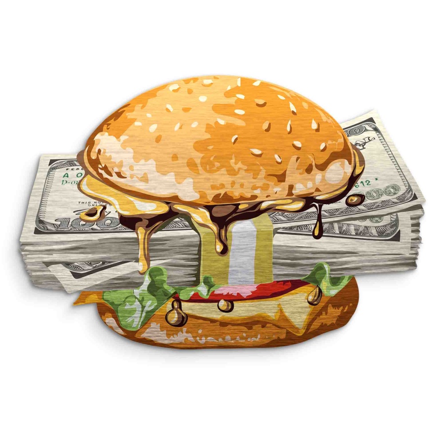 Cash Burger Alu Gebürstet 150x100cm - ArtMind