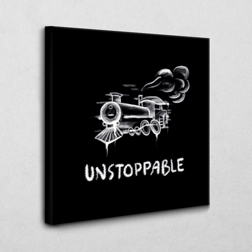 Leinwandbild Unstoppable Icon schwarz