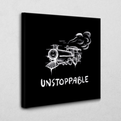 Leinwandbild Unstoppable Icon schwarz