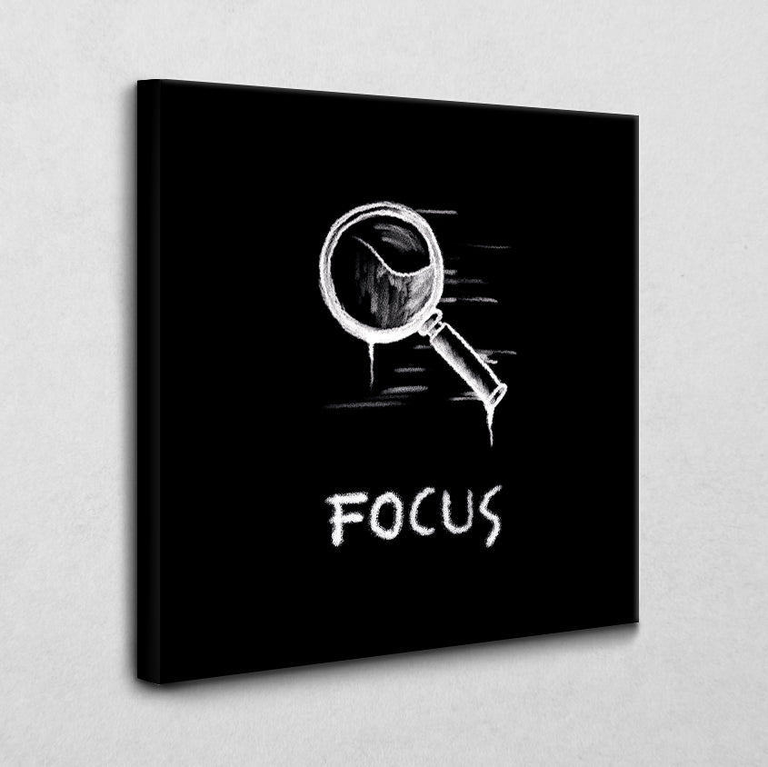 Leinwandbild Focus Icon schwarz