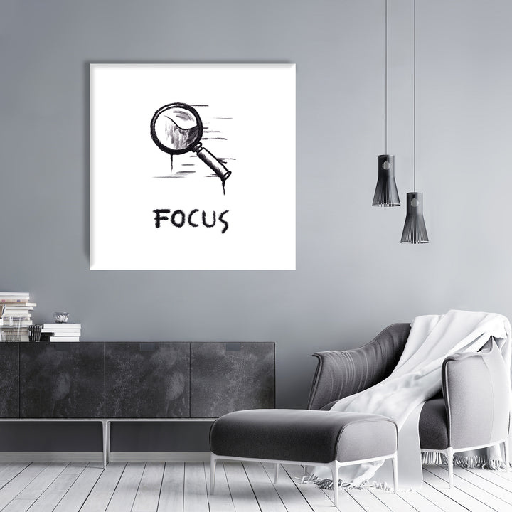 Leinwandbild Focus Icon weiß