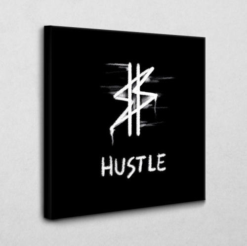 Leinwandbild Hustle Icon schwarz