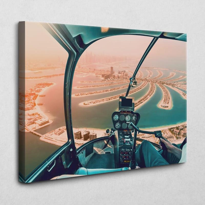 Leinwandbild Dubai Helicopter
