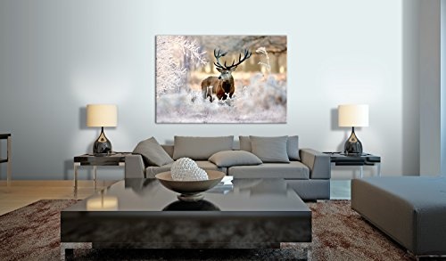 murando - Bilder Hirsch 120x80 cm Vlies Leinwandbild 1 TLG Kunstdruck modern Wandbilder XXL Wanddekoration Design Wand Bild - Natur Tier Landschaft g-C-0057-b-b