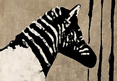 murando - Bilder Banksy Washing Zebra 120x80 cm Leinwandbild 1 TLG Kunstdruck modern Wandbilder XXL Wanddekoration Design Wand Bild - Graffiti Street Art Tiere i-C-0151-b-a