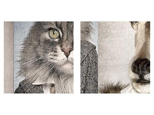 Bilder Tiere Hirsch Abstrakt Wandbild 150 x 60 cm Vlies - Leinwand Bild XXL Format Wandbilder Wohnzimmer Wohnung Deko Kunstdrucke Braun 5 Teilig - MADE IN GERMANY - Fertig zum Aufhängen 018356a