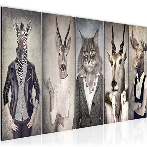 Bilder Tiere Hirsch Abstrakt Wandbild 150 x 60 cm Vlies -...