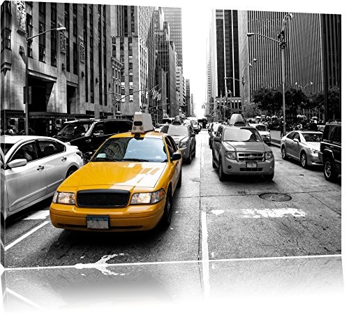 Gelbes Taxi in New York schwarz/weiß Format: 120x80...