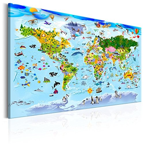 murando - Bilder Weltkarte für Kinder 90x60 cm Vlies...