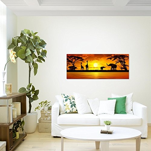 Bilder Afrika Sonnenuntergang Wandbild 100 x 40 cm Vlies...