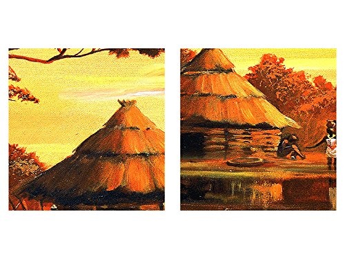 Bilder Afrika Massai Wandbild Vlies - Leinwand Bild XXL Format Wandbilder Wohnzimmer Wohnung Deko Kunstdrucke Orang 1 Teilig - MADE IN GERMANY - Fertig zum Aufhängen 000012a