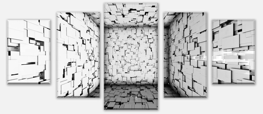 3D-Wandsticker abstrakte Erweiterung des Raumes - Wandtattoo