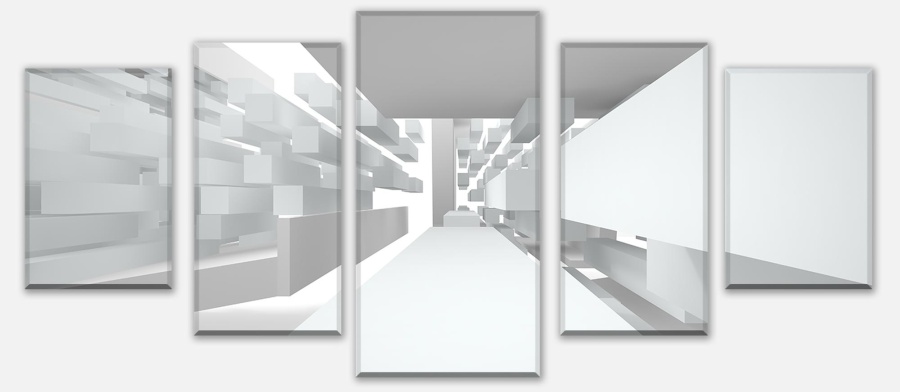 3D-Wandsticker Abstrakte weiße Architektur -...