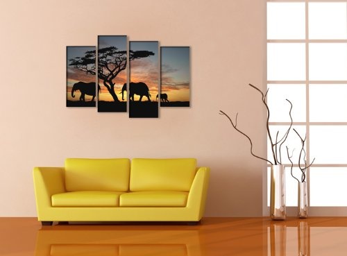 Visario Leinwandbilder 6066 Bilder auf Leinwand Afrika Tiere Savanne, 130 x 80 cm