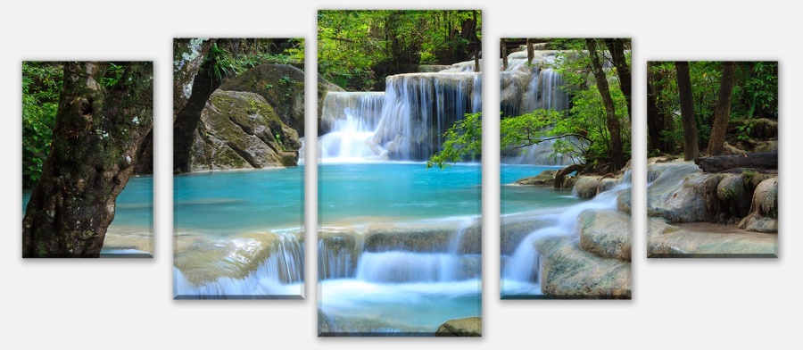 Leinwandbild Wasserfall im Wald
