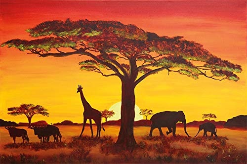 great-art Sonnenuntergang in Afrika Wanddekoration -...