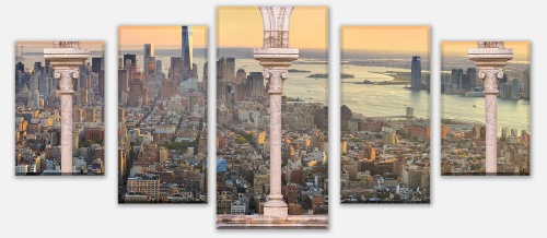 Leinwandbild Spalten balkon mit aussicht auf Manhattan