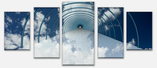 Leinwandbild Tunnel in Wolken