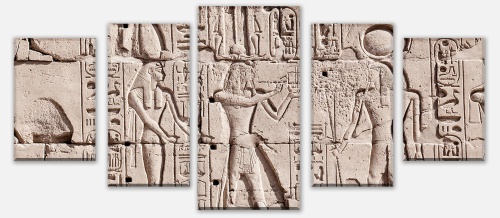 Leinwandbild Hieroglyphenschnitzereien an der Wand