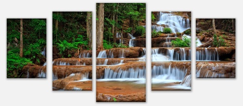 Leinwandbild Wasserfall im Wald.Thailand