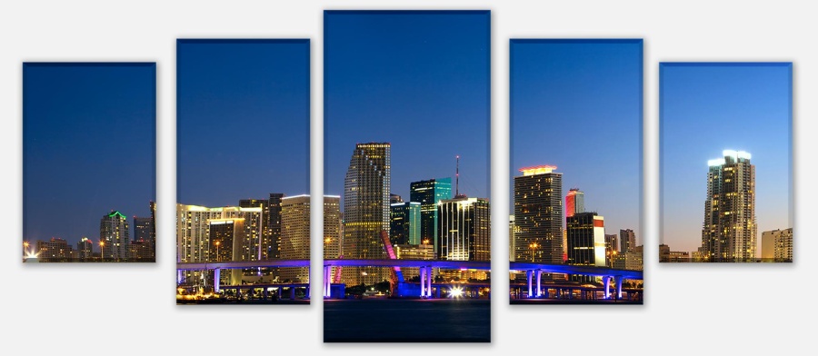Leinwandbild Downtown Miami Skyline Panorama