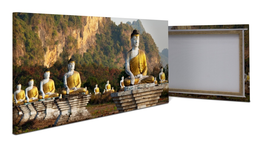 Leinwandbild Buddhas Statuen