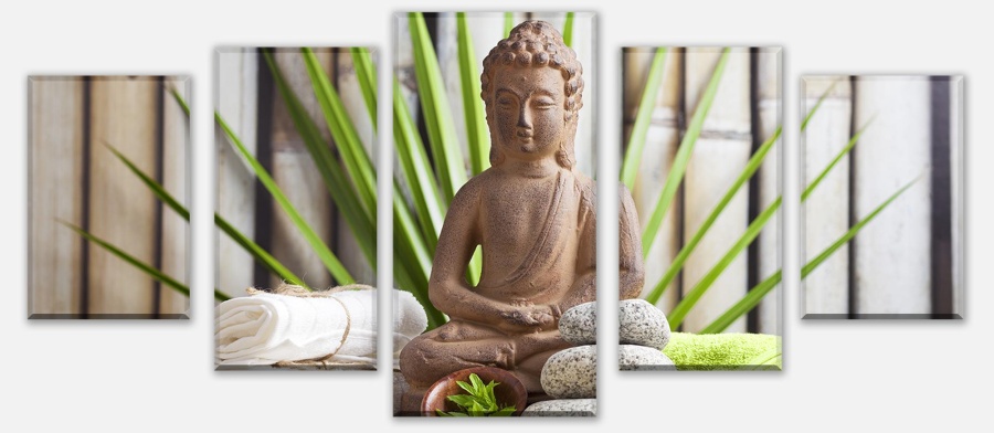 Leinwandbild Buddha und sauna Wellness