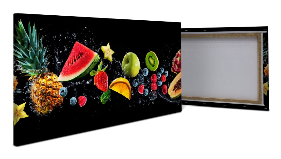 Leinwandbild Früchte & Wasser, Melone, Erdbeere,...