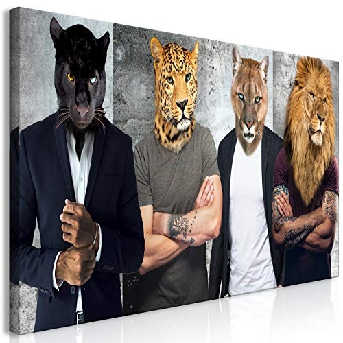 murando Mega XXXL Tiere Wandbild 160x80 cm - Einzigartiger XXL Kunstdruck zur Selbstmontage Leinwandbilder Moderne Bilder Wanddekoration - Löwe Leopard Panther h-C-0056-ak-e