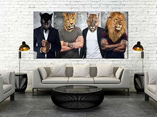 murando Mega XXXL Tiere Wandbild 160x80 cm - Einzigartiger XXL Kunstdruck zur Selbstmontage Leinwandbilder Moderne Bilder Wanddekoration - Löwe Leopard Panther h-C-0056-ak-e