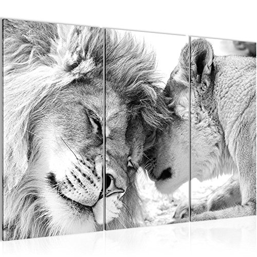 Runa Art Bilder Löwen Liebe Wandbild 120 x 80 cm - 3...