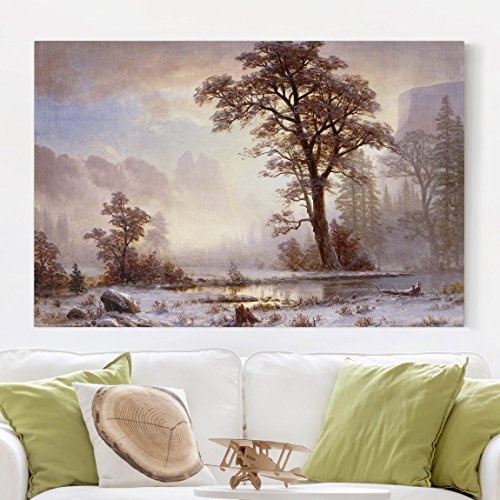 Bilderwelten Leinwandbild Albert Bierstadt - Tal des Untergangs Schneefall - Querformat 2:3 Leinwandbild Leinwandbild Leinwandbild XXL, Abmessung HxB: 80cm x 120cm x 2cm