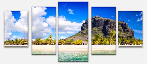 Leinwandbild Mehrteiler Le Morne Brabant, Mauritius