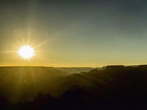 Artland Qualitätsbilder I Bild auf Leinwand Leinwandbilder Wandbilder 60 x 45 cm Landschaften Sonnenaufgang -untergang Foto Gelb A3VA Sonnenuntergang im Grand Canyon