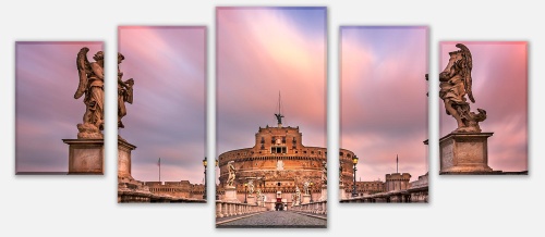 Leinwandbild Mehrteiler Sant Angelo Brücke und Schloss, Rom