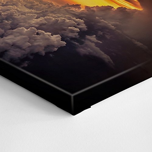 malango® - Leinwandbild-Wolken - Leinwanddesign in Premium Qualität 1-Teiler Panorama im Hochformat spezielle Latex-Farbe auf Premium Leinwandstoff 30 x 90 cm
