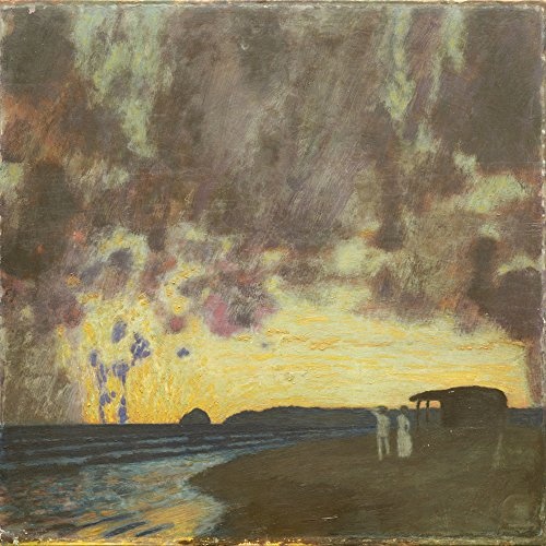 Artland Qualitätsbilder I Bild auf Leinwand Leinwandbilder Wandbilder 40 x 40 cm Landschaften Sonnenaufgang -untergang Malerei Bunt A2PZ Sonnenuntergang am Meer