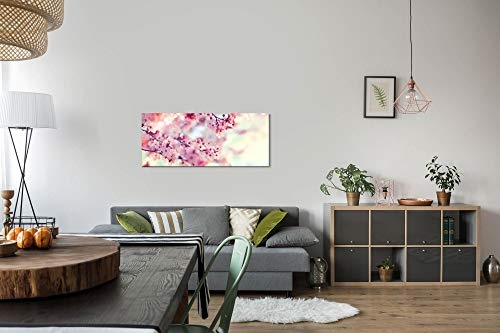 Paul Sinus Art GmbH Frühlings Blüten 120x 50cm Panorama Leinwand Bild XXL Format Wandbilder Wohnzimmer Wohnung Deko Kunstdrucke