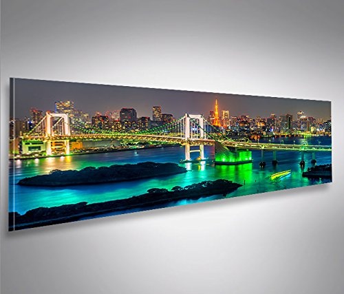 islandburner Bild Bilder auf Leinwand Tokyo V2 Japan Skyline Panorama XXL Poster Leinwandbild Wandbild Dekoartikel Wohnzimmer Marke