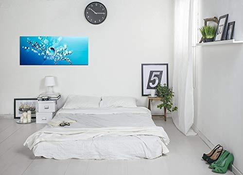 Paul Sinus Art GmbH Wassertropfen an Pflanzen 120x 50cm Panorama Leinwand Bild XXL Format Wandbilder Wohnzimmer Wohnung Deko Kunstdrucke