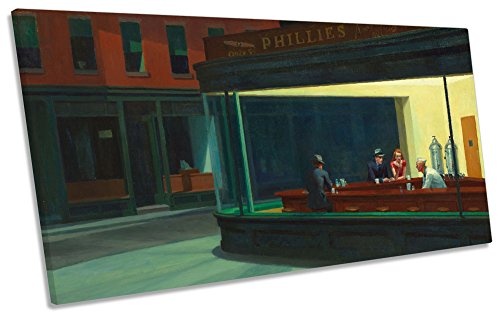 Canvas Geeks Edward Hopper Nighthawks Leinwandbild, Panorama-Druck, 150cm Wide x 75cm high