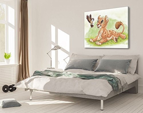 Premium Kunstdruck Wand-Bild - Kids Selection - Hi Birdie - 100x75cm - Leinwand-Druck in deutscher Marken-Qualität - Leinwand-Bilder auf Holz-Keilrahmen als moderne Wanddekoration