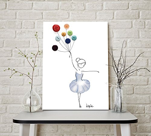 Premium Leinwanddruck 60x80 cm - Balloon Dancer - Kunstdruck Auf Leinwand Auf 2cm Holz-Keilrahmen Für Schlaf- Und Wohnzimmer Von Virgola Art