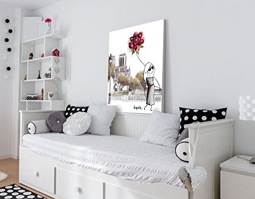Premium Leinwanddruck 60x80 cm – Paris Fashion – Kunstdruck Auf Leinwand Auf 2cm Holz-Keilrahmen Für Schlaf- Und Wohnzimmer Von Virgola Art