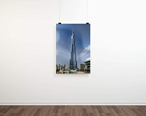 Zopix Poster Dubai Tower Arabisch Khalifa Burj Wandbild - Premium (70x50 cm, versch. Größen) - 190g Premium-Papierdruck - ? Garantierte Top-Qualität